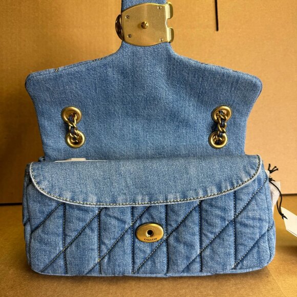 Coach Quilted Tabby 26 Medium Denim Shoulder Bag - Picture 4 of 6